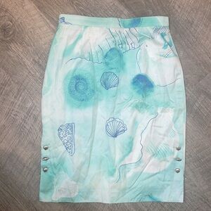 Retail EST. $900 Escada Margaretha Lev Rare Sea Shell Vintage Summer Skirt